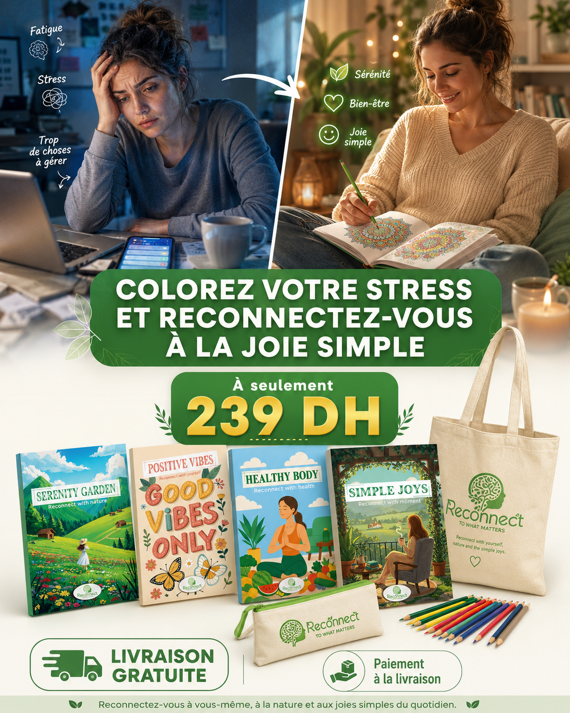4 livres de coloriage + boîte de 24 crayons de couleur